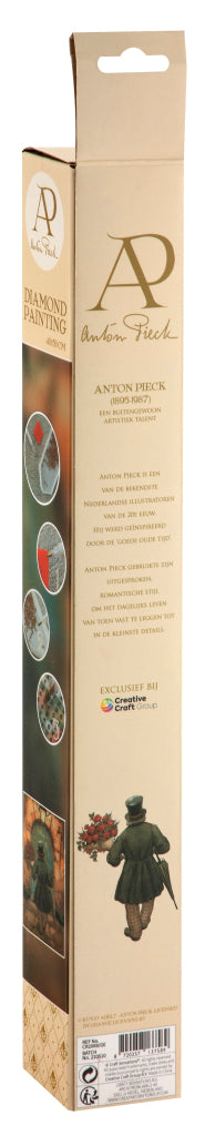 Grafix diamond painting anton pieck man met rozen 40x50cm