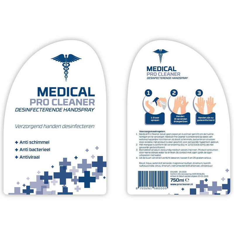 Load image into Gallery viewer, Medical pro cleaner desinfecterende handspray 750 ml doos 10 stuks
