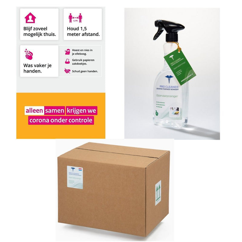 Load image into Gallery viewer, Pro cleaner desinfecterende oppervlaktereiniger 750 ml doos 10 stuks
