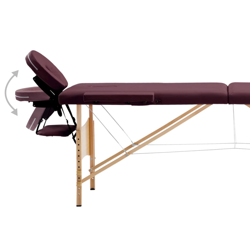 Load image into Gallery viewer, Vidaxl massagetafel inklapbaar 2 zones hout wijnpaars
