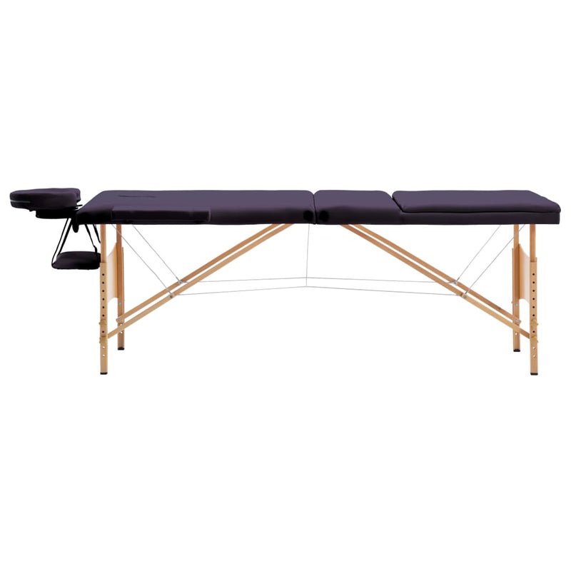 Load image into Gallery viewer, Vidaxl massagetafel inklapbaar 3 zones hout paars
