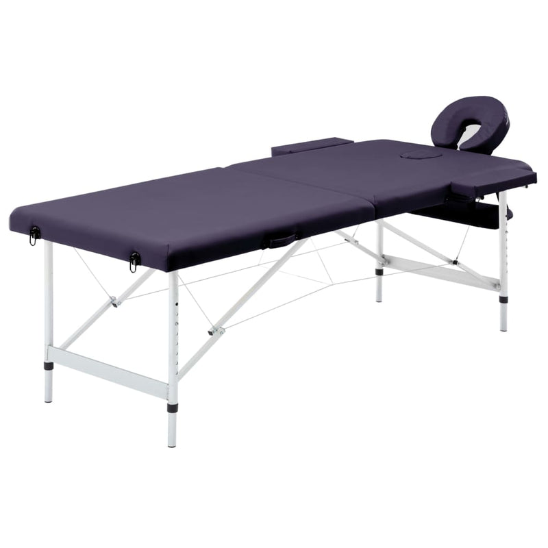 Load image into Gallery viewer, Vidaxl massagetafel inklapbaar 2 zones aluminum paars
