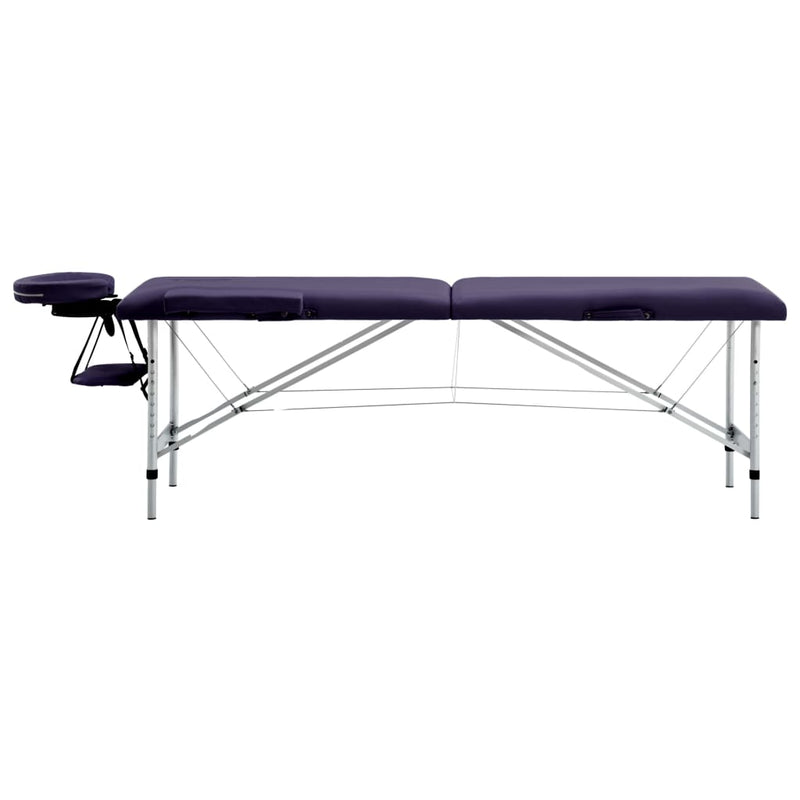 Load image into Gallery viewer, Vidaxl massagetafel inklapbaar 2 zones aluminum paars
