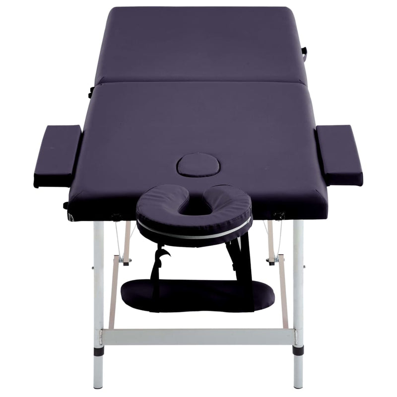 Load image into Gallery viewer, Vidaxl massagetafel inklapbaar 2 zones aluminum paars
