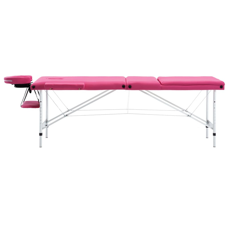 Afbeelding laden in galerijviewer, Vidaxl massagetafel inklapbaar 3 zones aluminum roze

