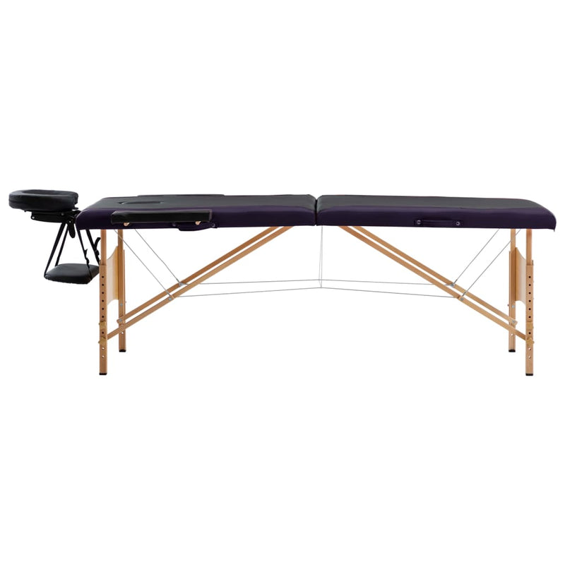 Load image into Gallery viewer, Vidaxl massagetafel inklapbaar 2 zones hout zwart
