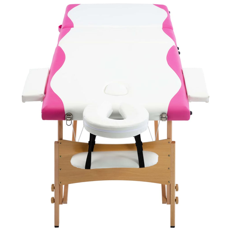 Load image into Gallery viewer, Vidaxl massagetafel inklapbaar 3 zones hout wit en roze
