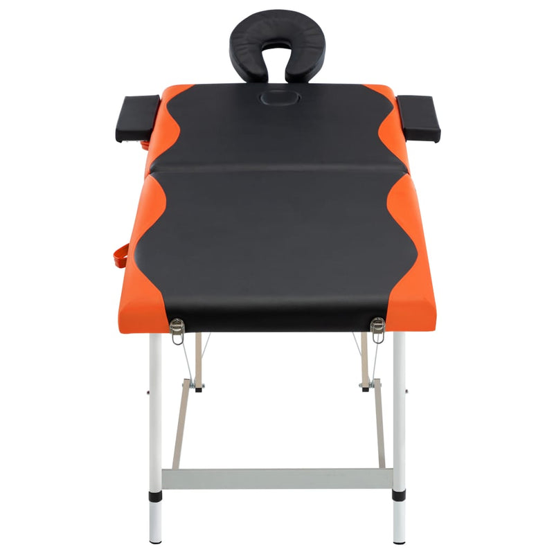 Load image into Gallery viewer, Vidaxl massagetafel inklapbaar 2 zones aluminium zwart en oranje
