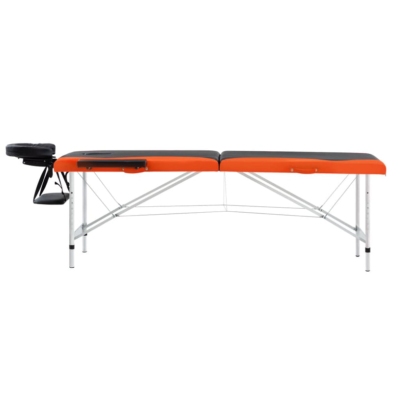 Load image into Gallery viewer, Vidaxl massagetafel inklapbaar 2 zones aluminium zwart en oranje
