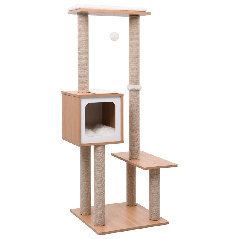 Load image into Gallery viewer, Vidaxl kattenkrabpaal met sisal krabmat 129 cm
