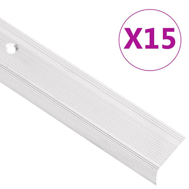 Vidaxl trapneuzen l-vormig 15 st 90 cm aluminium zilverkleurig