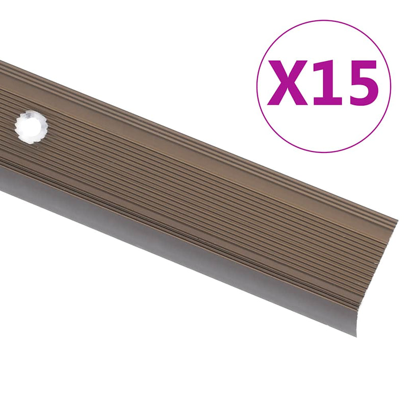 Afbeelding laden in galerijviewer, Vidaxl trapneuzen l-vormig 15 st 100 cm aluminium bruin
