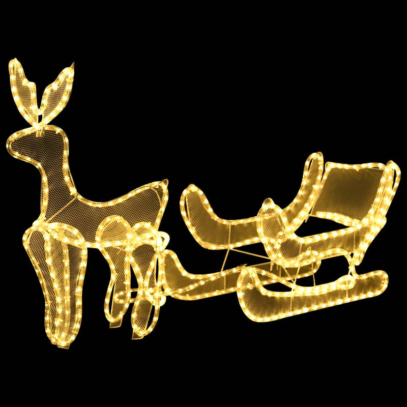 Load image into Gallery viewer, VidaXL Kerstverlichting rendier en slee met mesh 432 LED's

