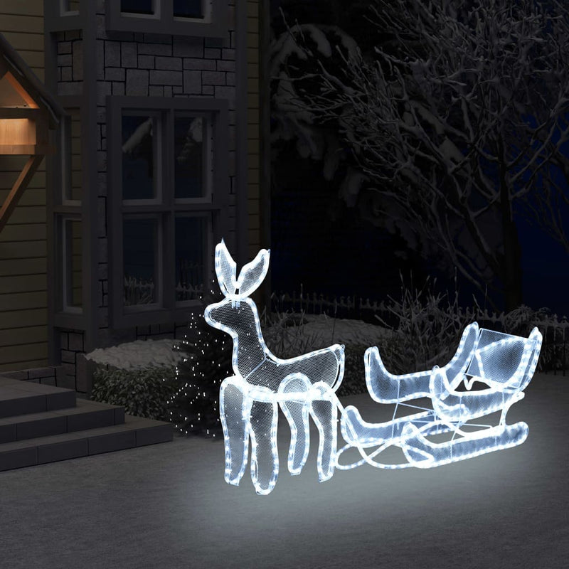 Load image into Gallery viewer, Vidaxl kerstverlichting rendier en slee met mesh 432 led's
