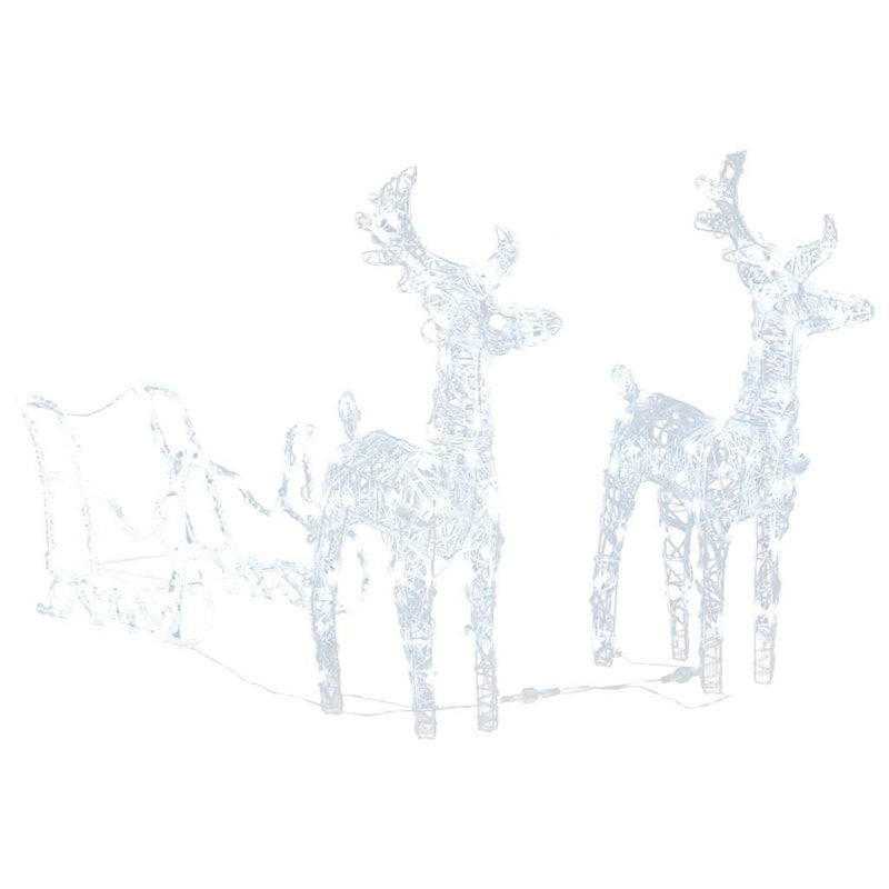 Load image into Gallery viewer, Vidaxl kerstversiering rendieren en slee 160 led's 130 cm acryl
