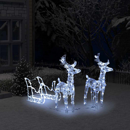 Vidaxl kerstversiering rendieren en slee 160 led's 130 cm acryl