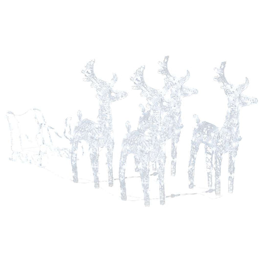 Vidaxl kerstdecoratie rendieren en slee 280x28x55 cm acryl