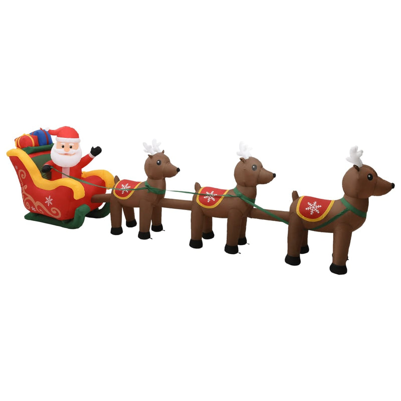 Load image into Gallery viewer, Vidaxl kerstdecoratie opblaasbaar kerstman en rendieren led 490 cm
