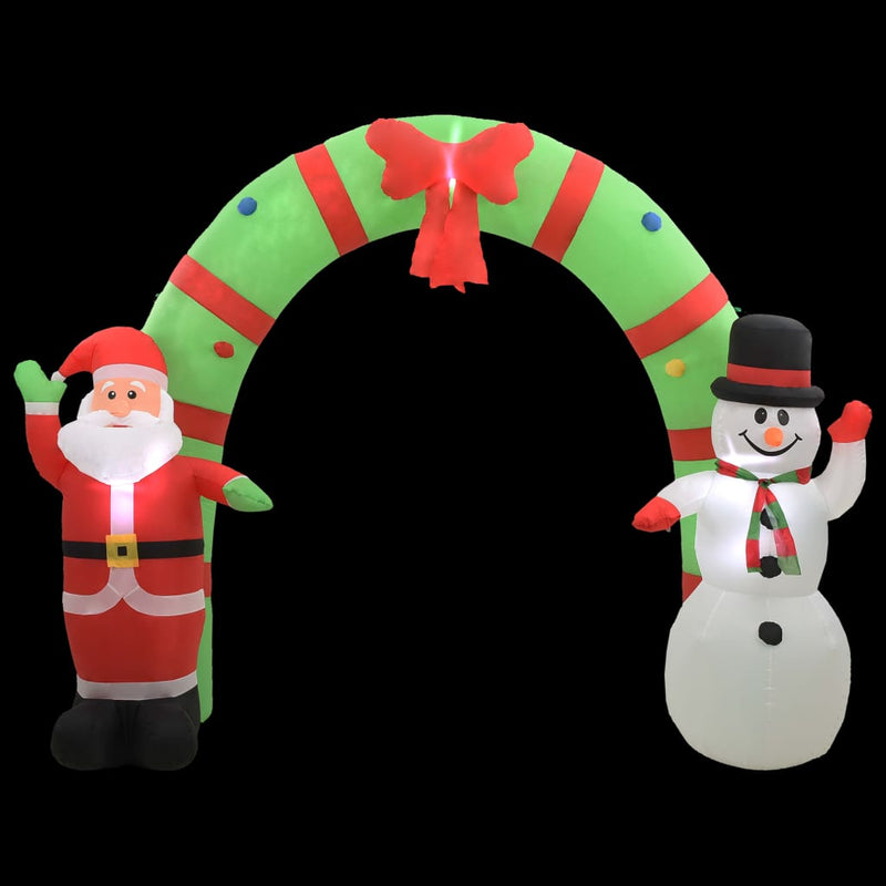 Load image into Gallery viewer, Vidaxl kerstboog kerstman en sneeuwpop opblaasbaar led 223 cm
