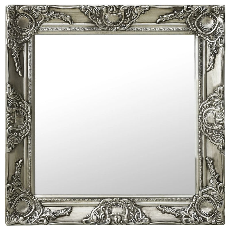 Load image into Gallery viewer, Vidaxl wandspiegel barok stijl 50x50 cm zilverkleurig

