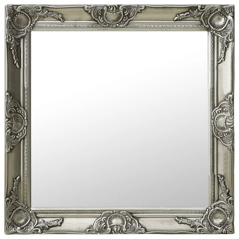 Load image into Gallery viewer, Vidaxl wandspiegel barok stijl 60x60 cm zilverkleurig
