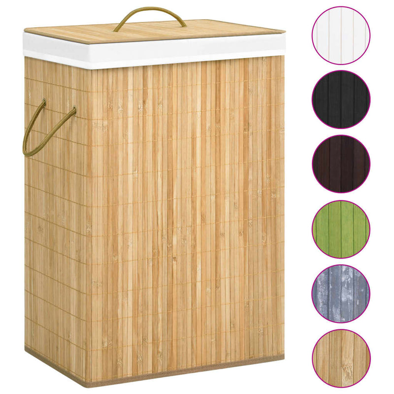 Load image into Gallery viewer, Vidaxl wasmand met 2 vakken 72 l bamboe
