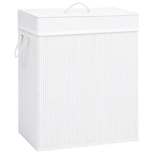 Vidaxl wasmand met 1 vak 83 l bamboe wit