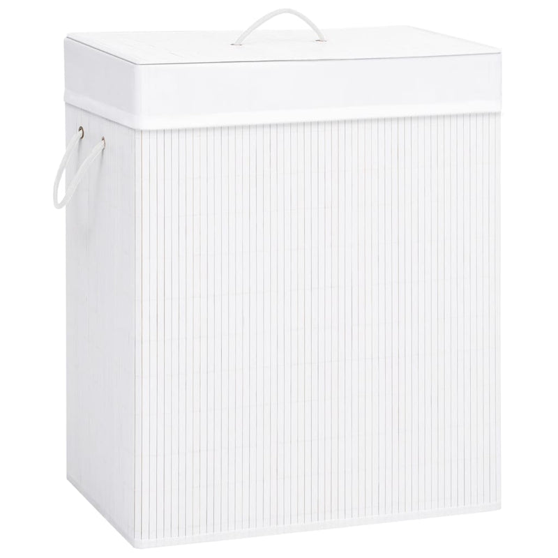 Load image into Gallery viewer, Vidaxl wasmand met 1 vak 83 l bamboe wit
