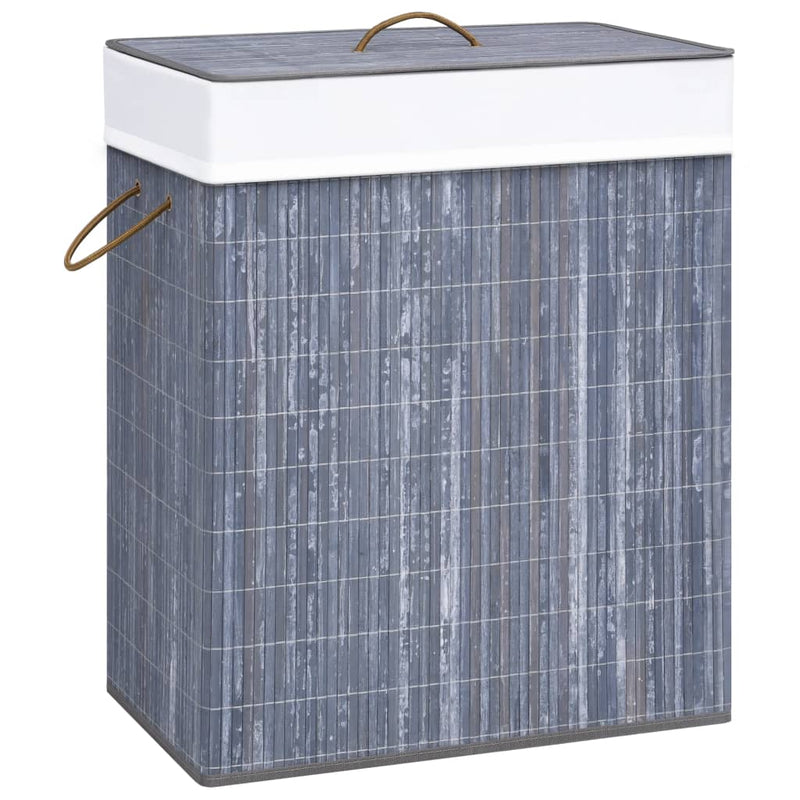 Load image into Gallery viewer, Vidaxl wasmand met 1 vak 83 l bamboe grijs
