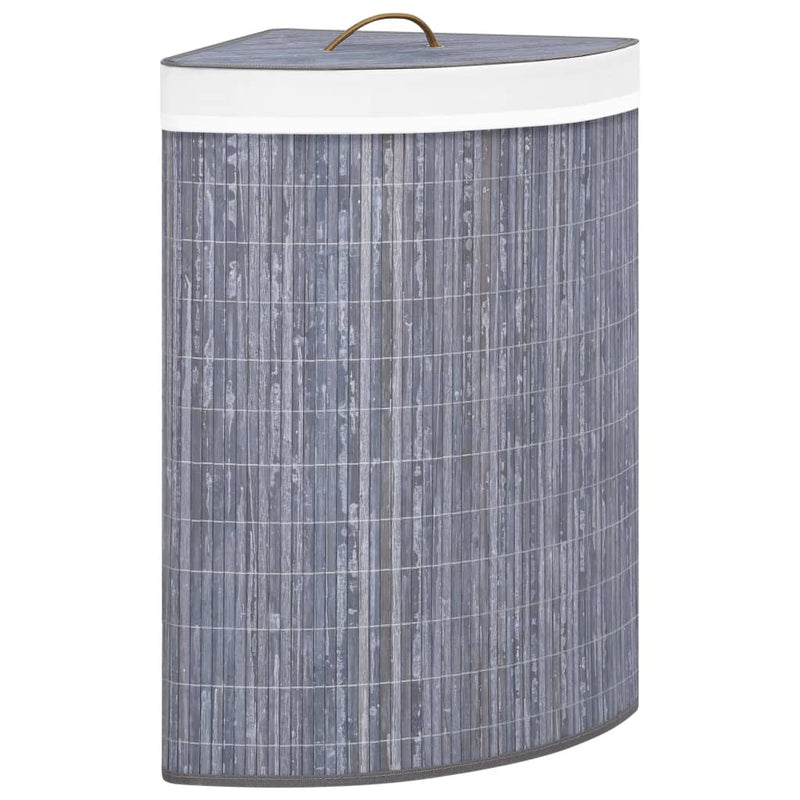 Load image into Gallery viewer, Vidaxl hoekwasmand 60 l bamboe grijs
