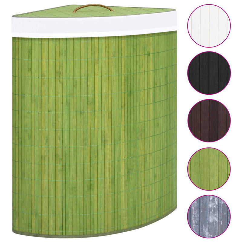 Load image into Gallery viewer, Vidaxl hoekwasmand 60 l bamboe groen
