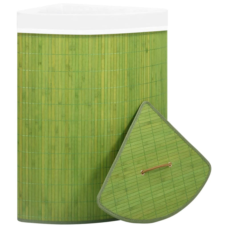 Load image into Gallery viewer, Vidaxl hoekwasmand 60 l bamboe groen
