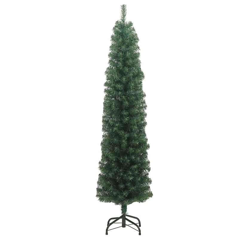 Load image into Gallery viewer, Vidaxl kunstkerstboom met standaard smal 210 cm pvc groen
