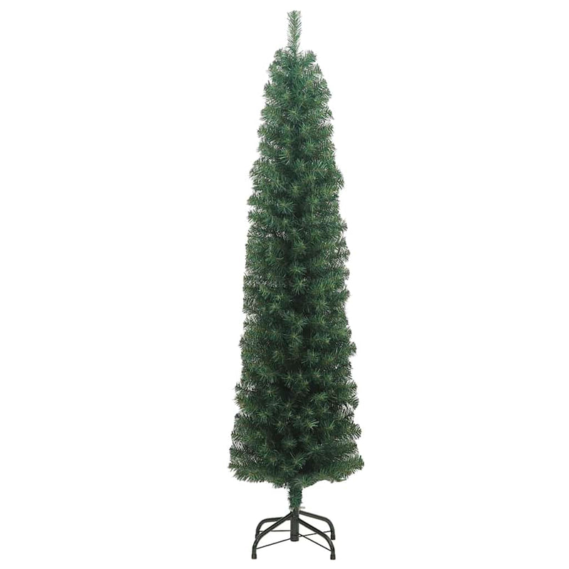 Afbeelding laden in galerijviewer, Vidaxl kunstkerstboom met standaard smal 240 cm pvc groen
