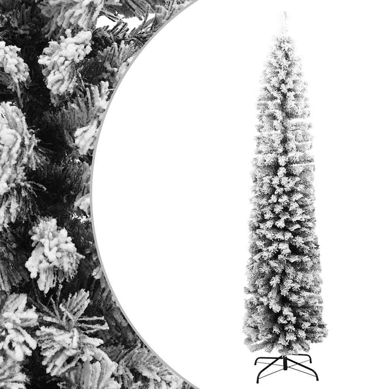 Load image into Gallery viewer, Vidaxl kunstkerstboom met sneeuw smal 180 cm pvc groen
