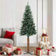 Vidaxl kerstboom met echt hout en sneeuw smal 180 cm groen