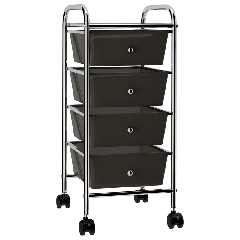 Afbeelding laden in galerijviewer, Vidaxl opbergtrolley met 4 lades mobiel kunststof zwart
