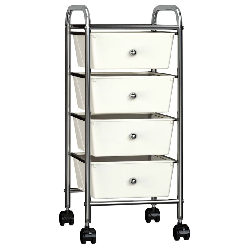 Load image into Gallery viewer, Vidaxl opbergtrolley met 4 lades mobiel kunststof wit
