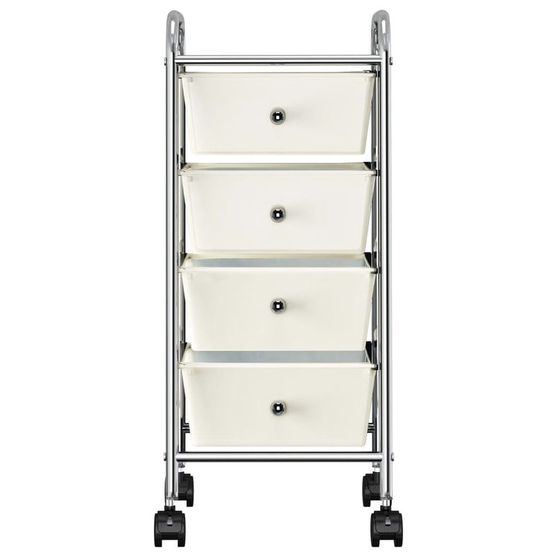 Load image into Gallery viewer, Vidaxl opbergtrolley met 4 lades mobiel kunststof wit
