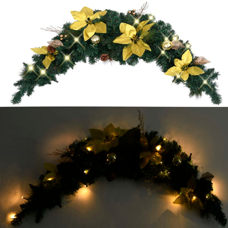 Load image into Gallery viewer, Vidaxl kerstboog met led-lampjes 90 cm pvc groen
