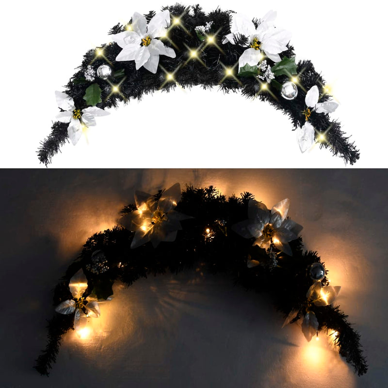 Load image into Gallery viewer, Vidaxl kerstboog met led-lampjes 90 cm pvc zwart
