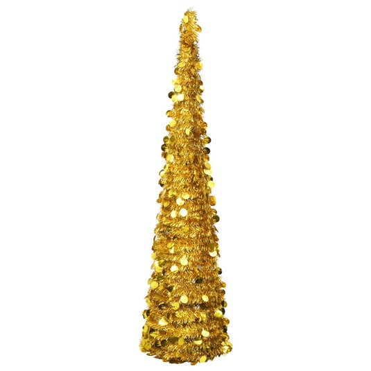 Vidaxl kunstkerstboom pop-up 180 cm pet goudkleurig