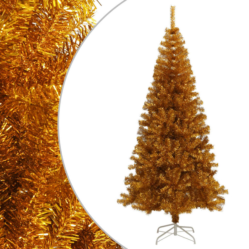 Load image into Gallery viewer, Vidaxl kunstkerstboom met standaard 180 cm pet goudkleurig
