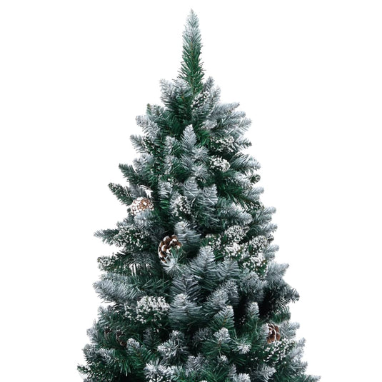 Vidaxl kunstkerstboom met dennenappels en witte sneeuw 150 cm