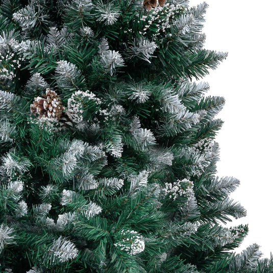 Vidaxl kunstkerstboom met dennenappels en witte sneeuw 180 cm