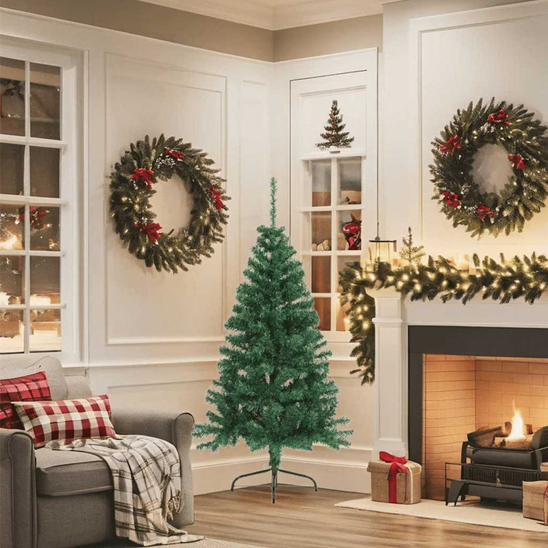 Load image into Gallery viewer, Vidaxl kunstkerstboom met standaard half 150 cm pvc groen

