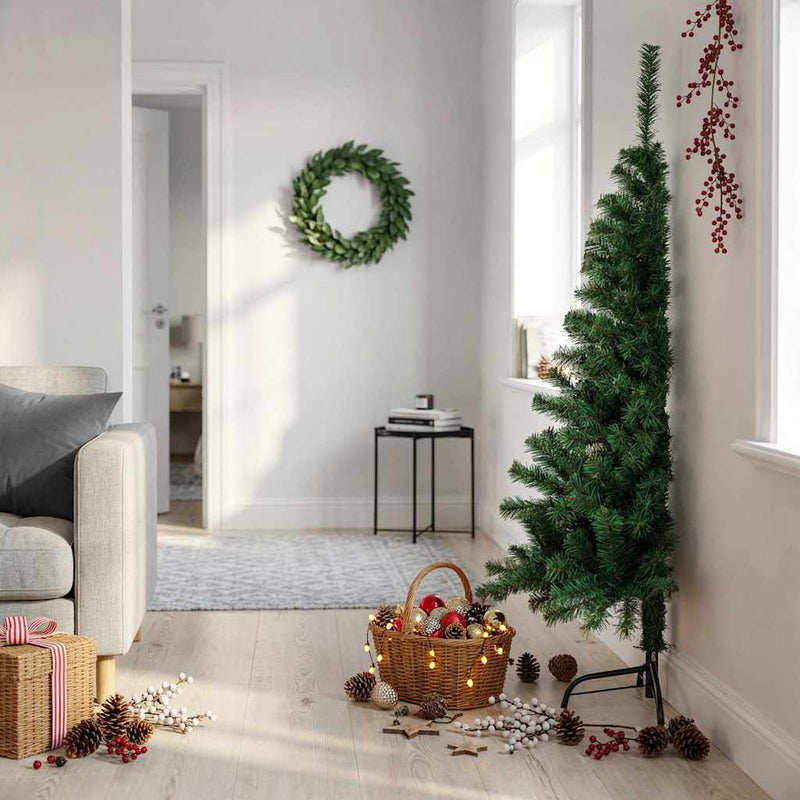 ギャラリービューアに画像をロードする, Vidaxl kunstkerstboom met standaard half 150 cm pvc groen
