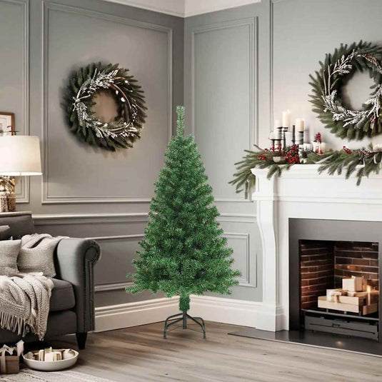 Vidaxl kunstkerstboom met dikke takken 150 cm pvc groen