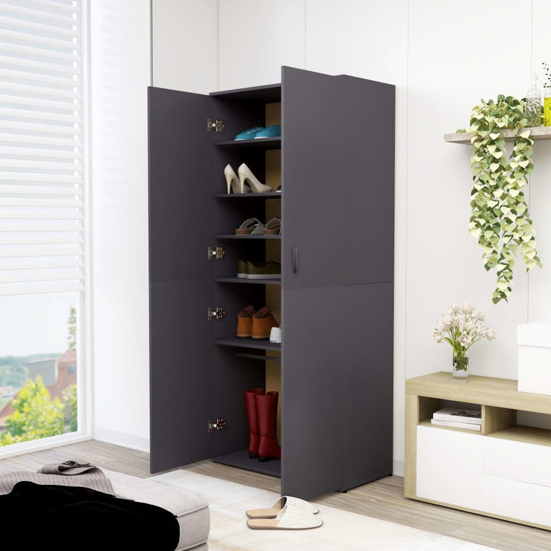 Load image into Gallery viewer, VidaXL Schoenenkast 80x39x178 cm bewerkt hout grijs

