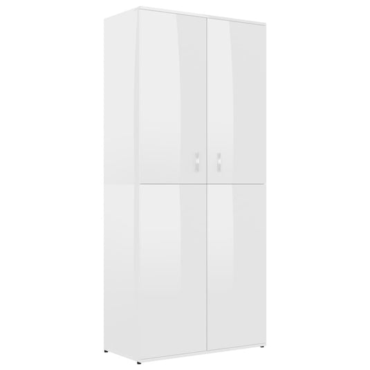 VidaXL Schoenenkast 80x39x178 cm bewerkt hout hoogglans wit